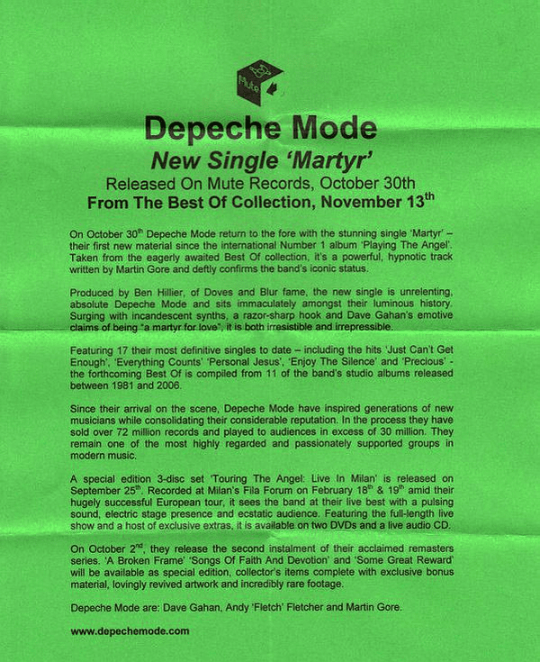 The Best of Depeche Mode, Vol. 1 [CD & DVD] by Depeche Mode (CD, Nov-2006,  2 Discs, Reprise) for sale online