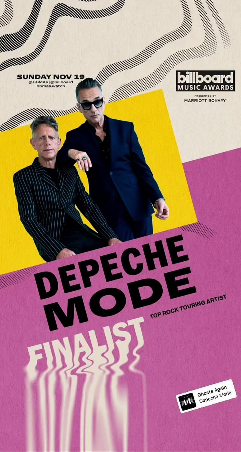 DEPECHE MODE UK group with members Martin Gore at left and Andy